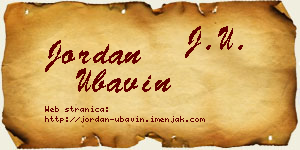 Jordan Ubavin vizit kartica